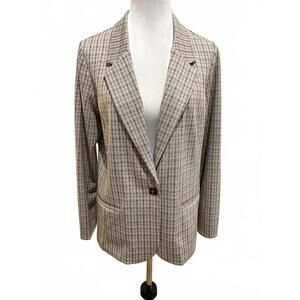 Liverpool Los Angeles Plaid Boyfriend Jacket Relaxed Fit US L/XL Classic Plaid